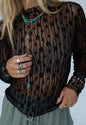 Black Lace Accent Top