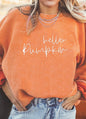 MLHP Orange Ribbed Hello Pumpkin Corduroy Long SleeveTop