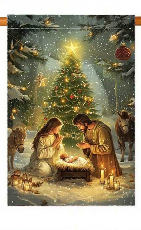 Nativity Small Garden Flag