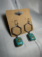 Faux Turquoise Square Earring