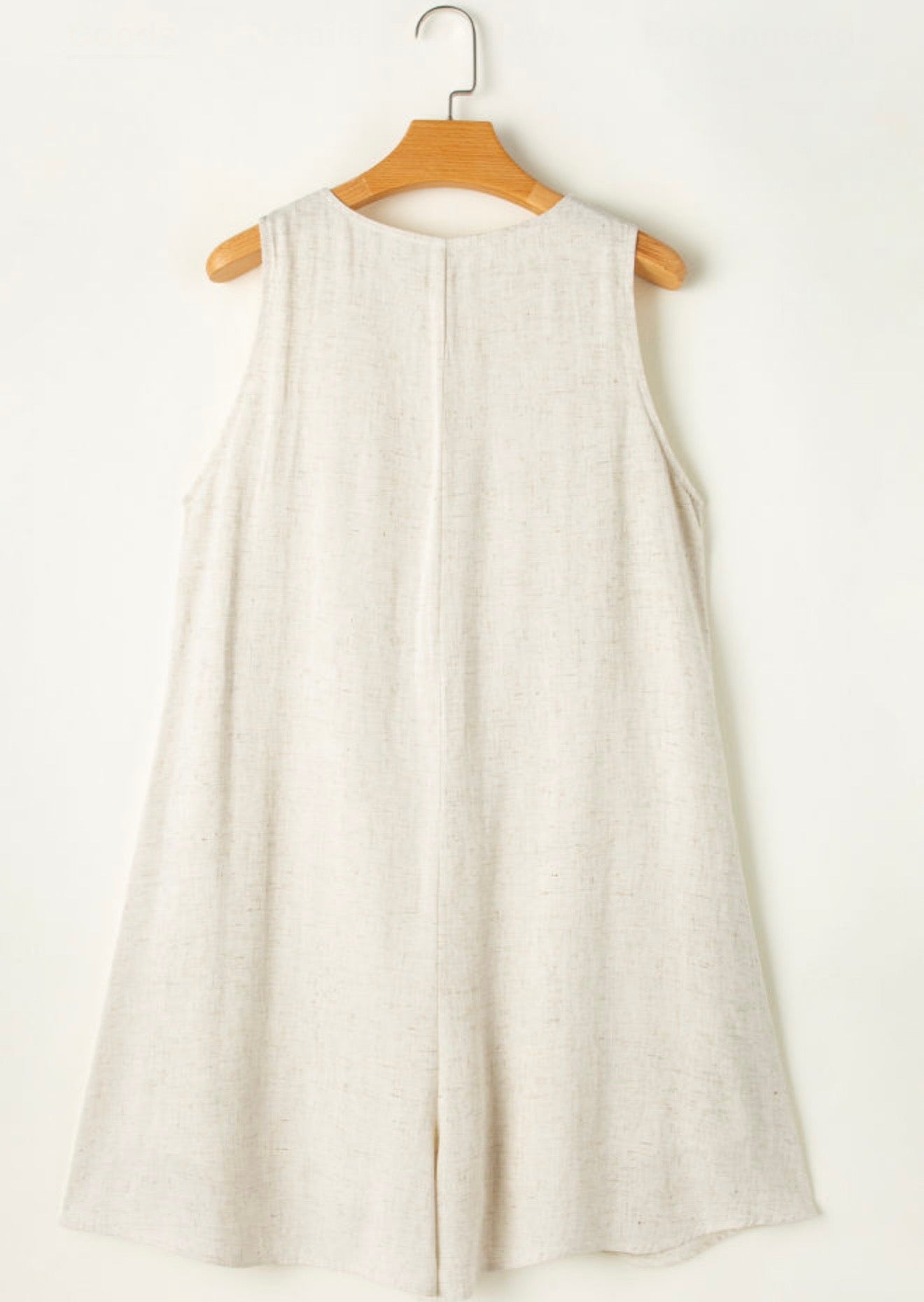 Beige Tan Front Button Romper
