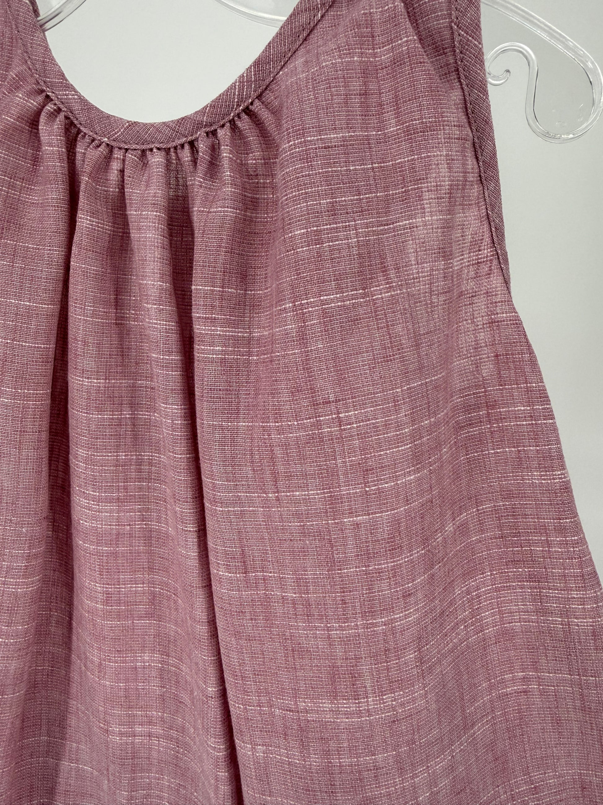 Children's light plum textured fabric 2-piece wide-leg pant set with ruffle hem, by Ivy's Gifts & Boutique.