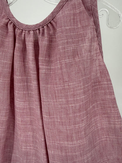 Children's light plum textured fabric 2-piece wide-leg pant set with ruffle hem, by Ivy's Gifts & Boutique.