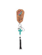MY22 Founded in Faith Key Fob with Faux Turquoise Cross, Embossed Leather Tab and Tassel Detail