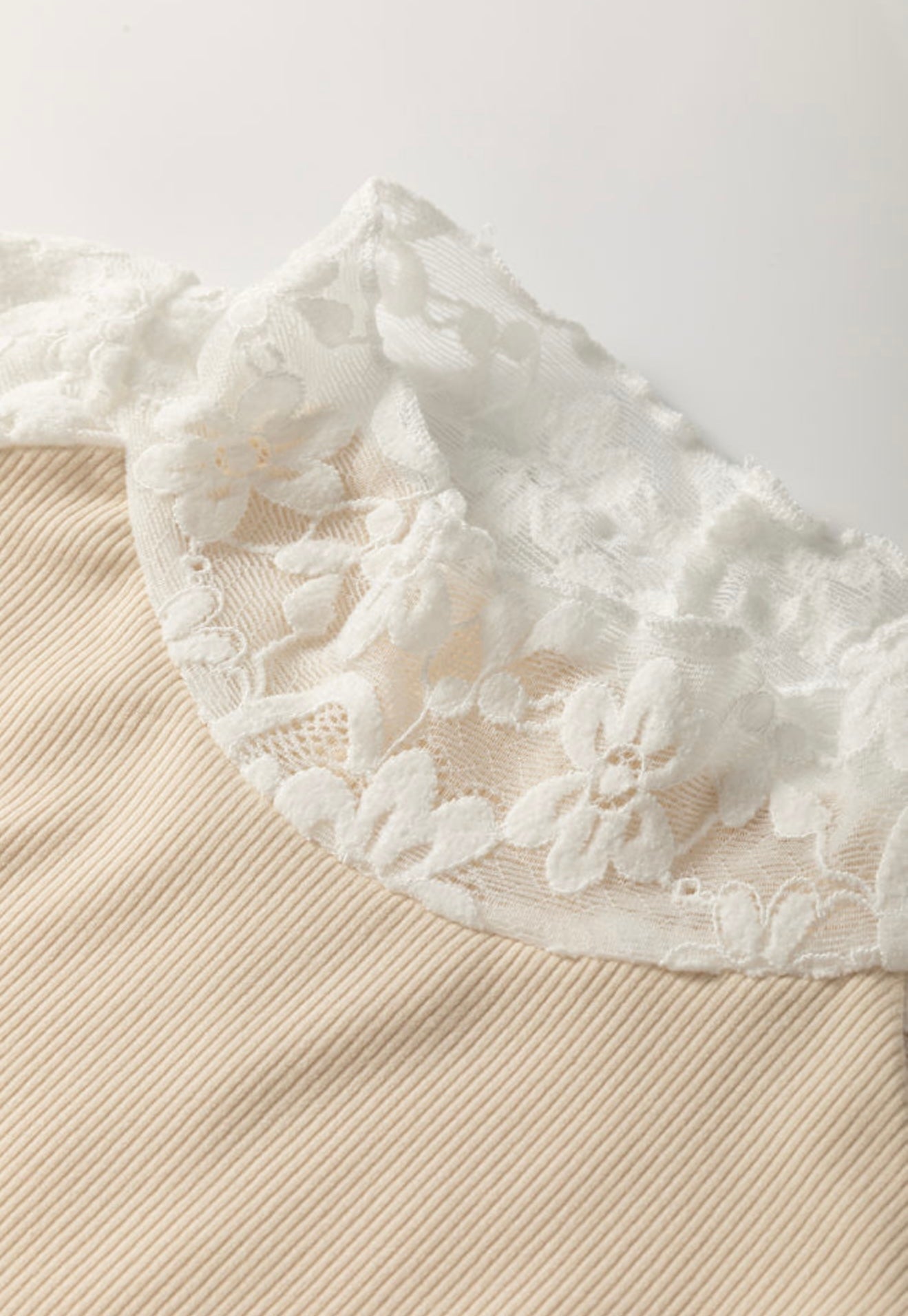 Beige Top with Faux Turtleneck