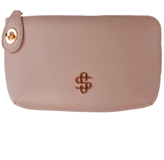 SS Leather KISS Clasp Closure Bag Wallet with Strap