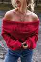 Off the Shoulder Red Sweater
