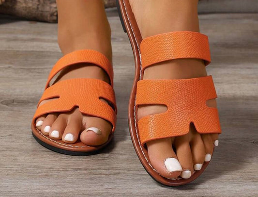 Orange Flat Sandals