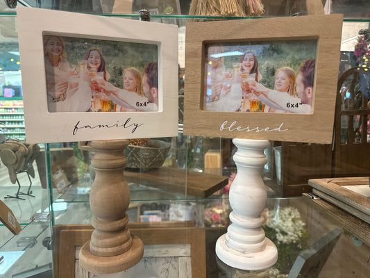 Frame Stand 6” x 4” | Youngs White Family, Beige Blessed