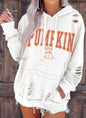 Pumpkin spice Distressed Hoodie