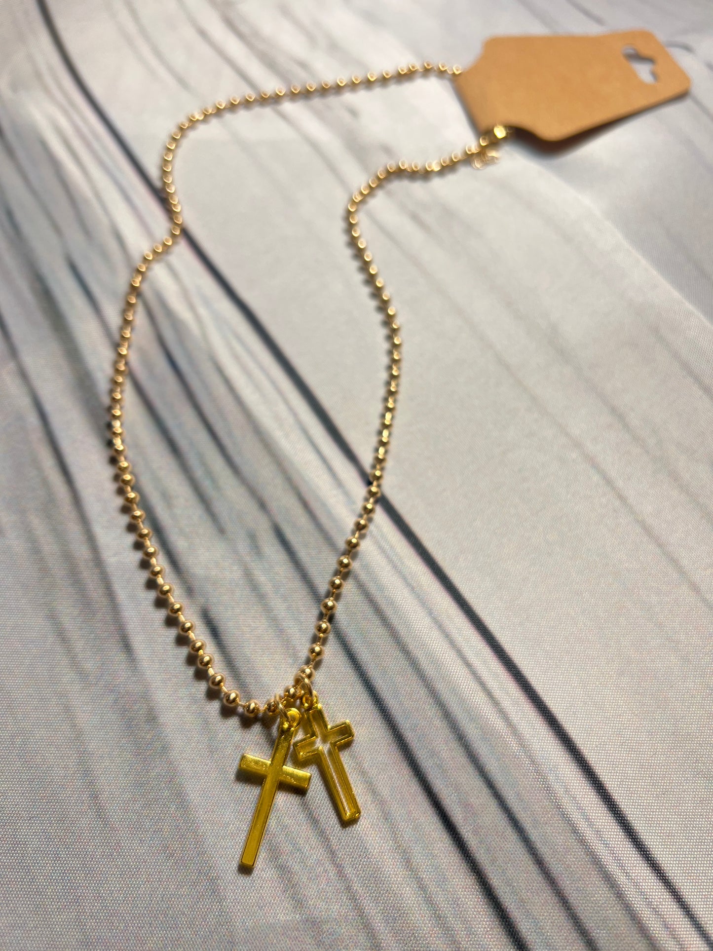 Double cross necklace
