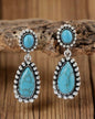 FTTD Faux Turquoise Teardrop Shaped Earrings