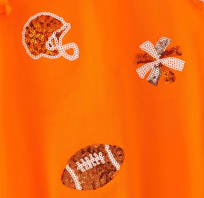 CCTNB Orange Bubble Suit with Sequin Embellishments