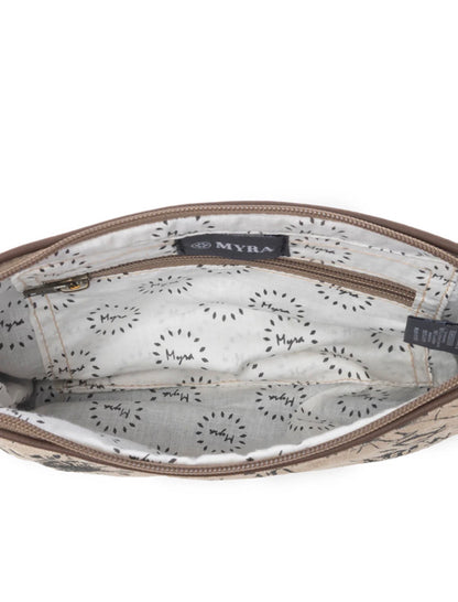 MY3 MYRA Dainty Delight Printed Canvas Bag with Outer Zipped Pocket, Wristlet Strap and Removable Shoulder strap