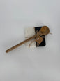 Two Tone Black and White Marble Spoon Rest with Artisan Wooden Spoon included