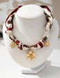 Trendy Scarf Charm Necklace with Brown
