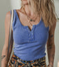 Blue Acid Washed Ribbed Vintage Tank