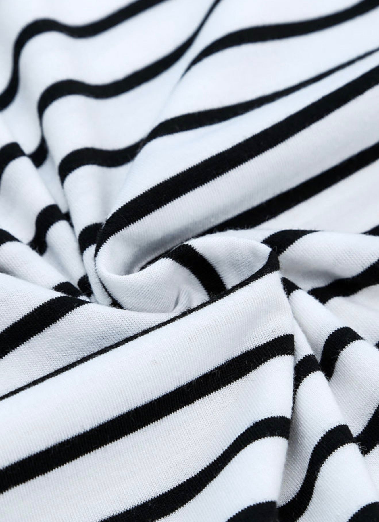 Black and White Stripe Drawstring Pants