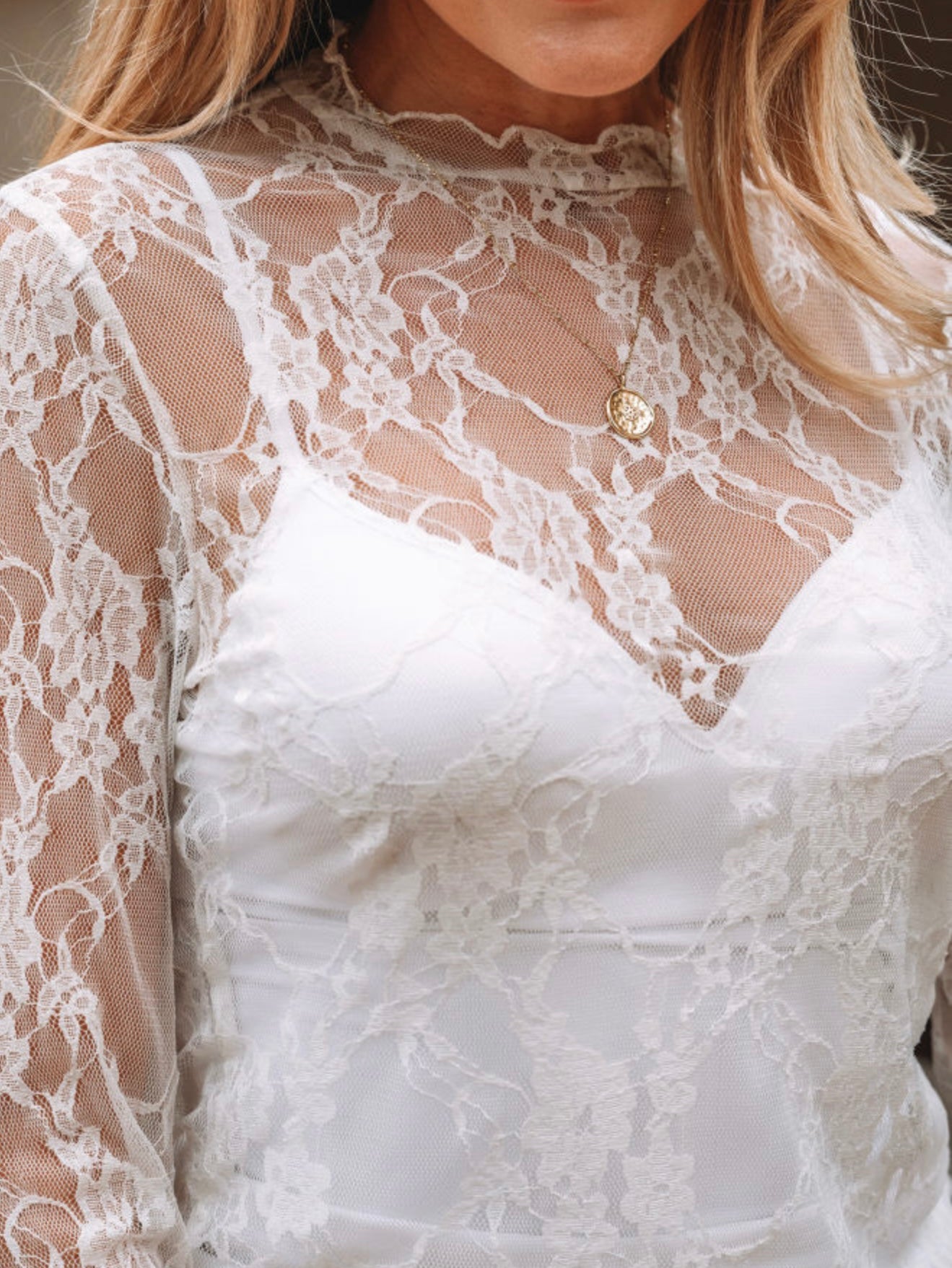 A18 White Sheer Long Sleeve Top - Ivy's Gifts & Boutique