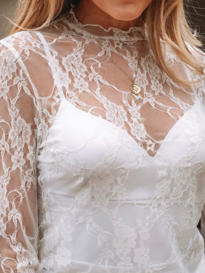 A18 White Sheer Long Sleeve Top - Ivy's Gifts & Boutique