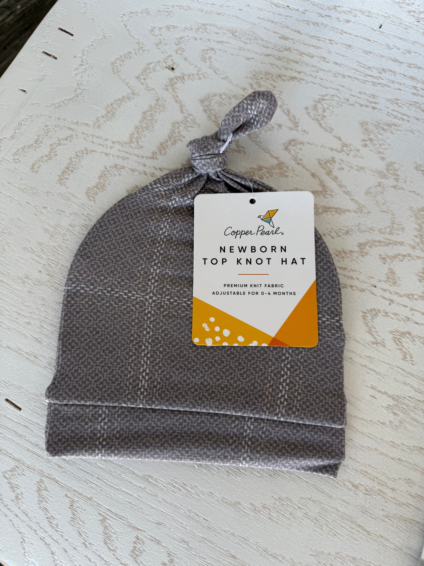 Newborn Top Knot Hat | Copper Pearl