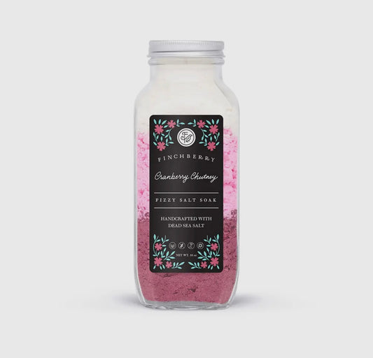 Finchberry Cranberry Chutney Scented Fizzy Salt Soak Crystals