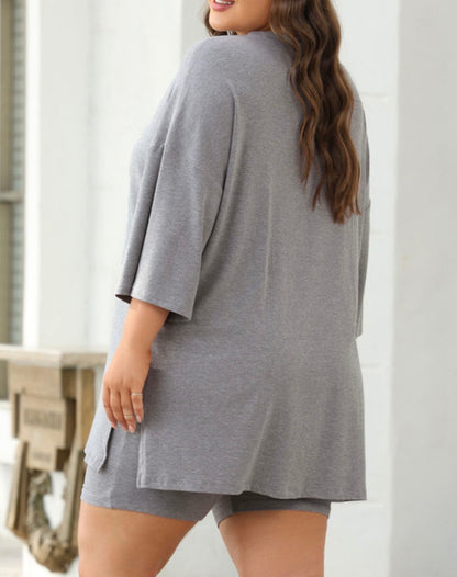PP25 Gray 2pc Athlesure Short Set with Oversized Comfy Cut