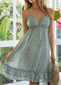 Ivy's Gifts & Boutique tiny floral print lightweight spaghetti strap dress with adjustable straps, perfect for warm weather.
