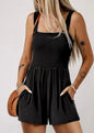 Black Elastic Back Romper