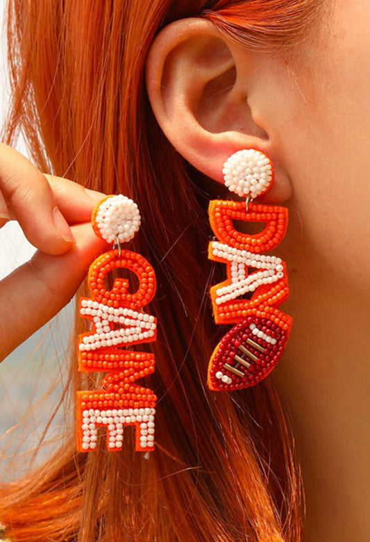 Game day beaded earrings