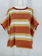 Umgee Burnt Orange Striped Crop Top with Side Splits