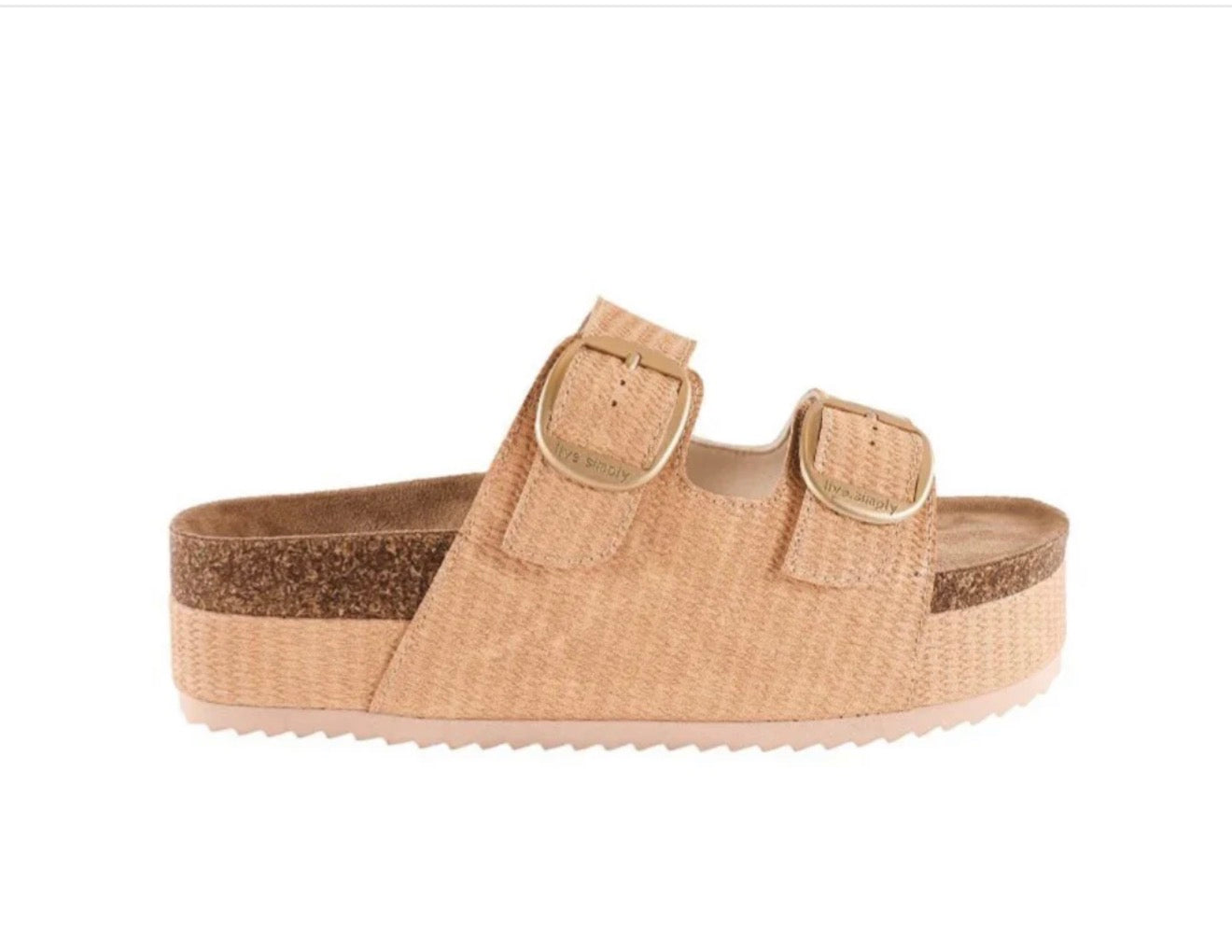 SS Double Buckle Slide Thick Sole Sandal