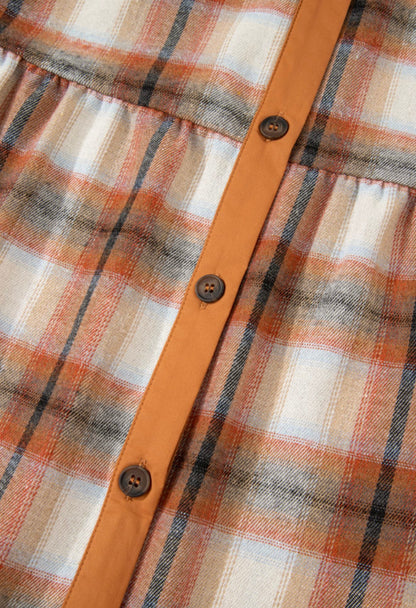 Plaid Flannel Button Front Dress