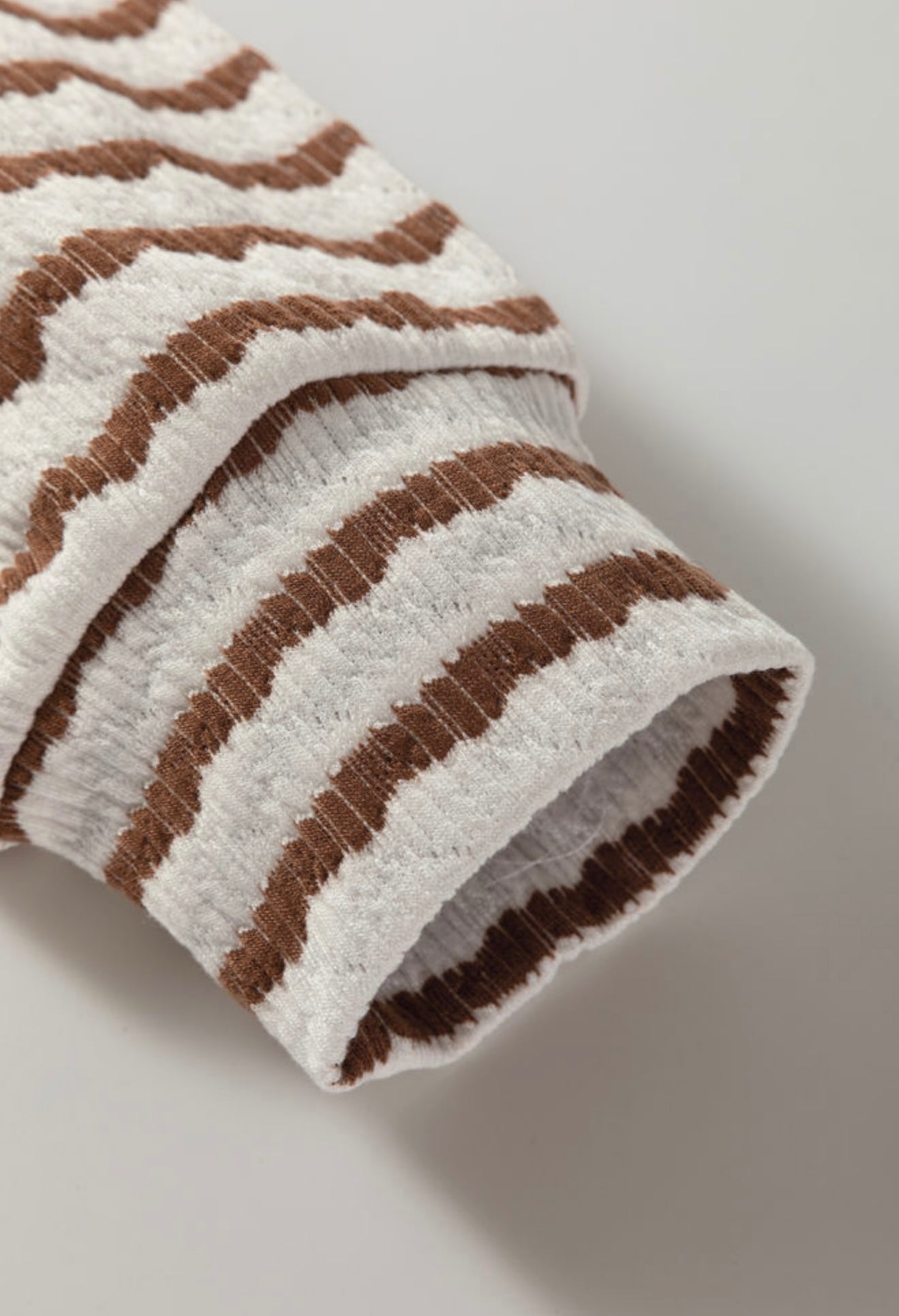 A36 Taupe Striped Hooded Shirt with Wooden Button - Ivy's Gifts & Boutique