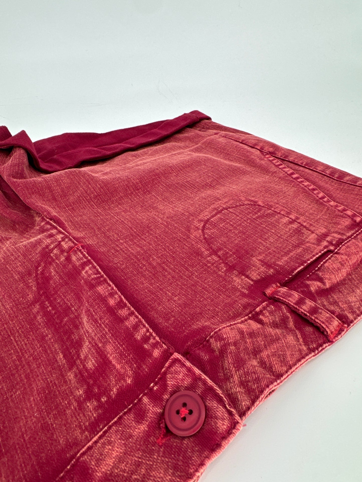 Umgee Burgundy Washed Cuffed Shorts