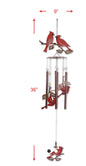 Metal Cardinal Wind Chime with accent beads