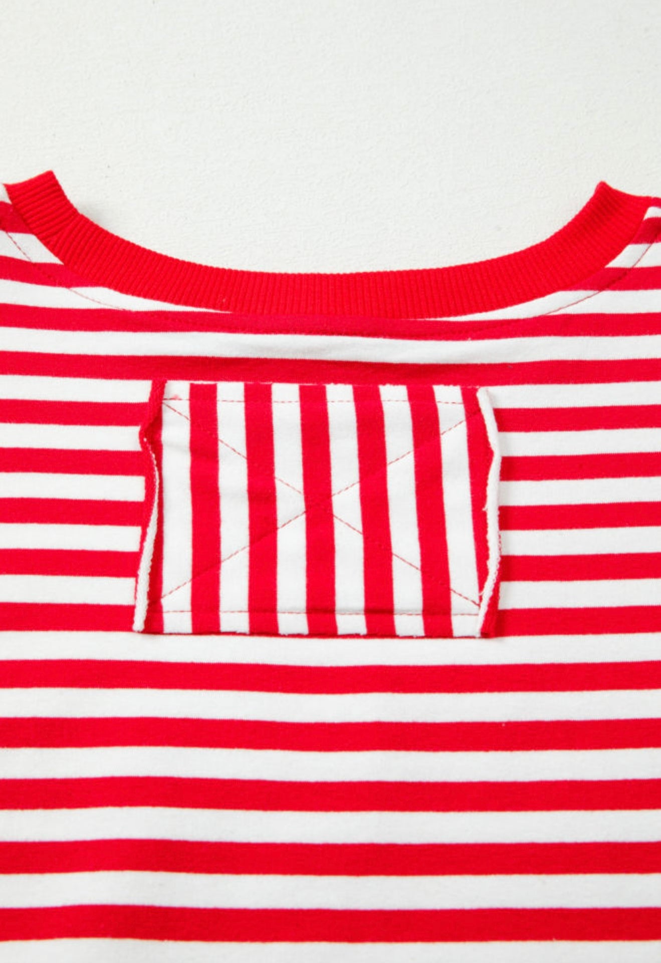 Red and White Stripe Top
