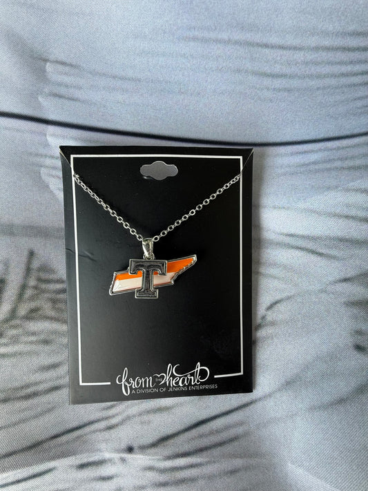 Tennessee State Necklace with Power T