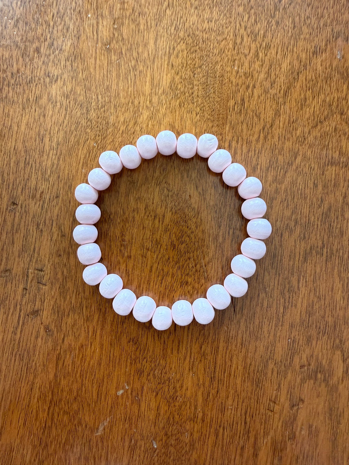 JW1 Boho Painted Wooden Bead Stretch Bracelets