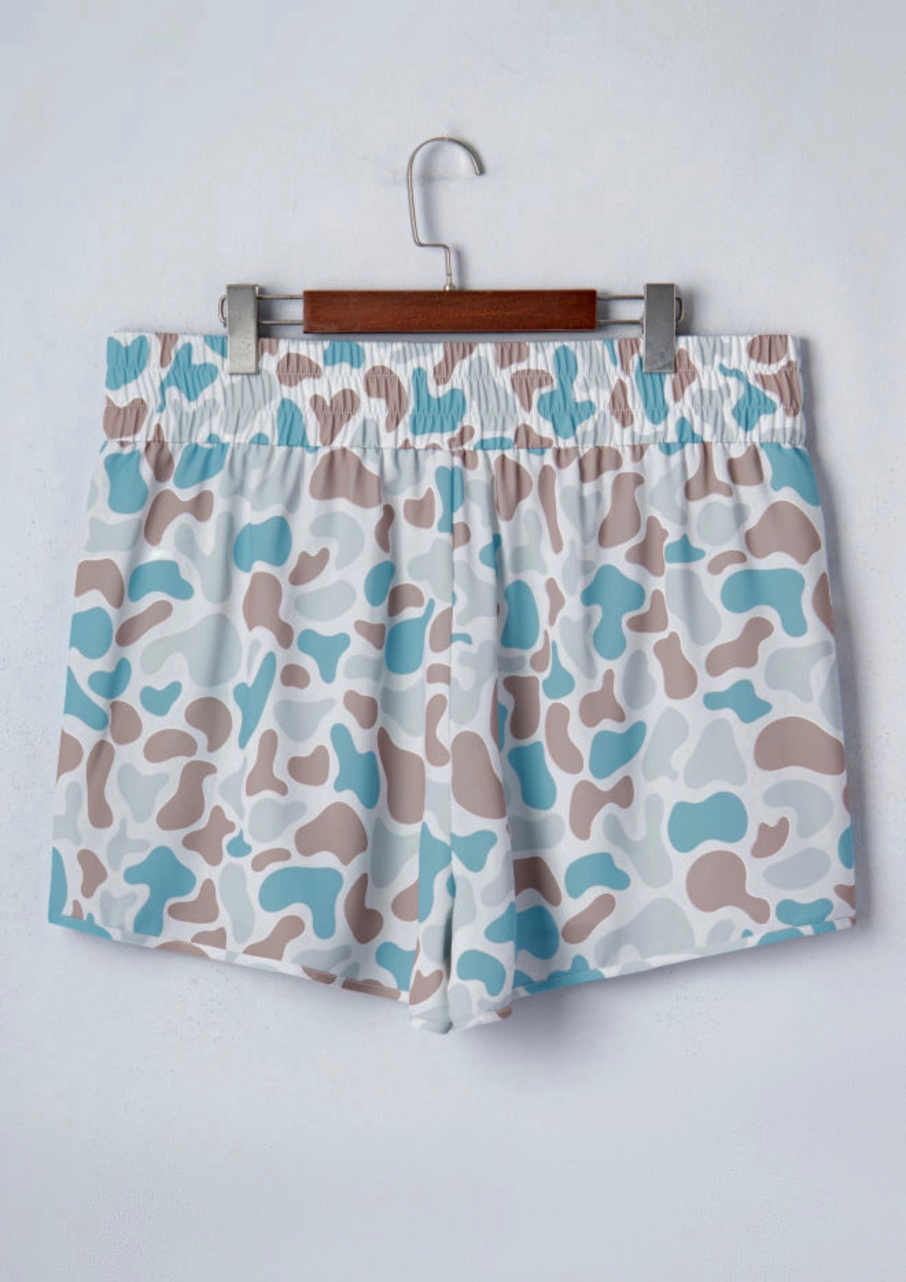 PP10 Camo Print Wide Elastic Band Athleisure Shorts Bustling with Comfort and Style