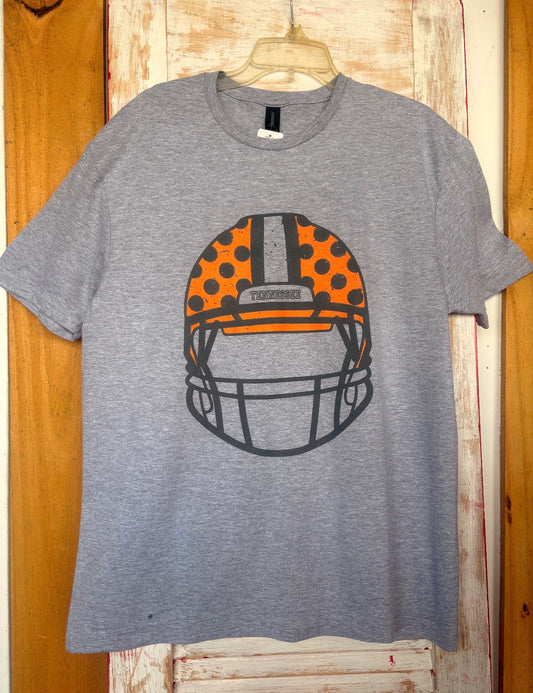 Tennessee helmet graphic T-shirt by Ivy's Gifts & Boutique featuring a bold Tennessee helmet design on soft cotton fabric.