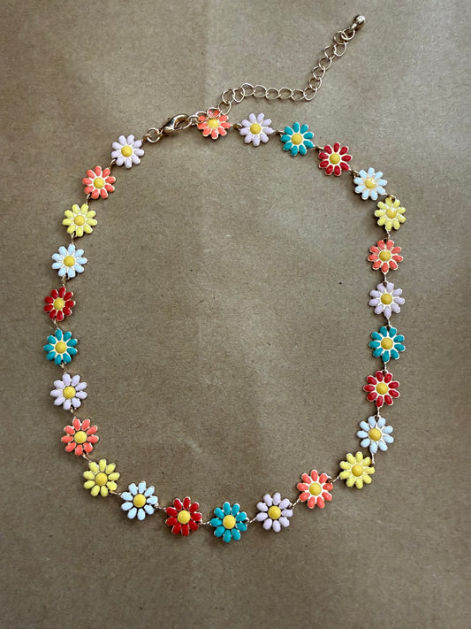 J21 Daisy Flower Choker Necklace