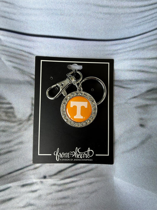 Tennessee Key Ring Chain with Rhinestones