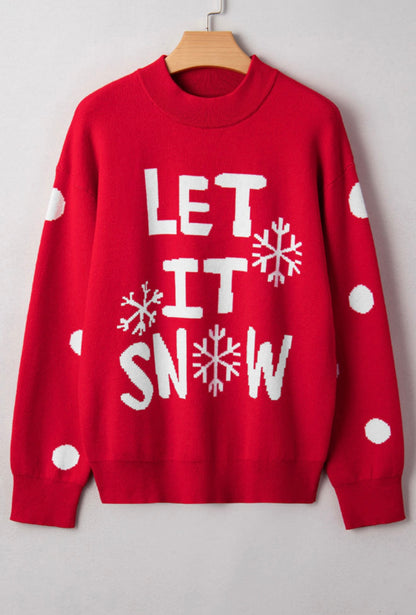 Let It Snow Red Sweater