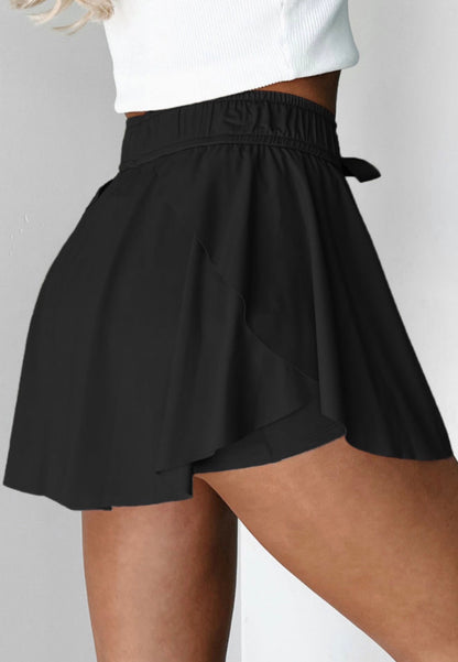 ML23 Black Athletic Skort with Drawstring Waist