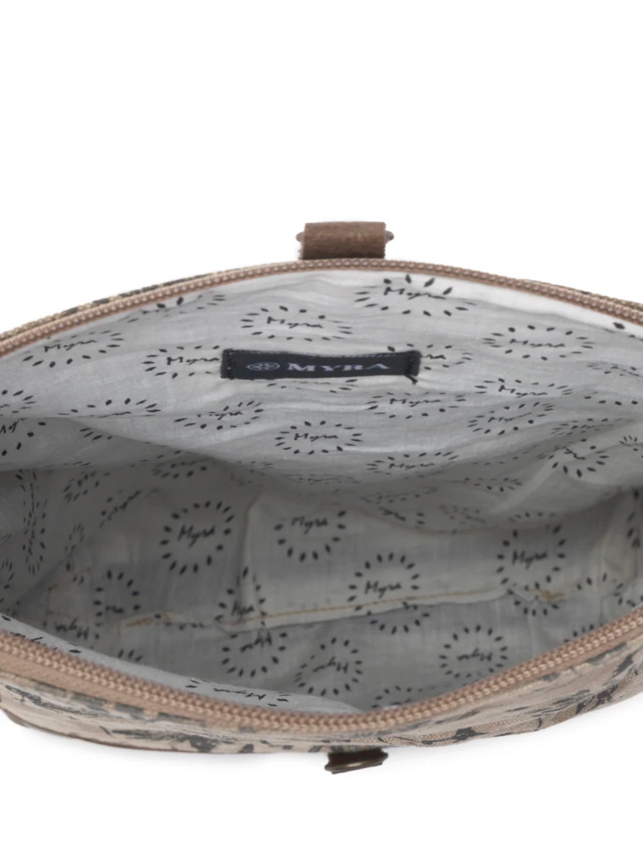 MY7 MYRA BRAND Tazzie Floral Accent Printed Canvas Crossbody Shoulder Bag with Zipped Fold Over and Secure Latch for Added Style and Security