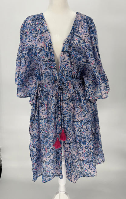 SS Lightweight Cover Up with Drawstring Waist Belt with Tassels