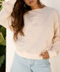 Cream Monochrome Flower Appliqué Top