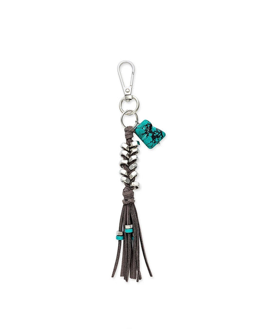 MY23 Turquoise Mine Key Fob with Turquoise Chunk Detail and Silver Metal Accents