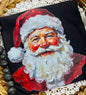 FSNT Black Classic Santa Face Design Printed T Shirt